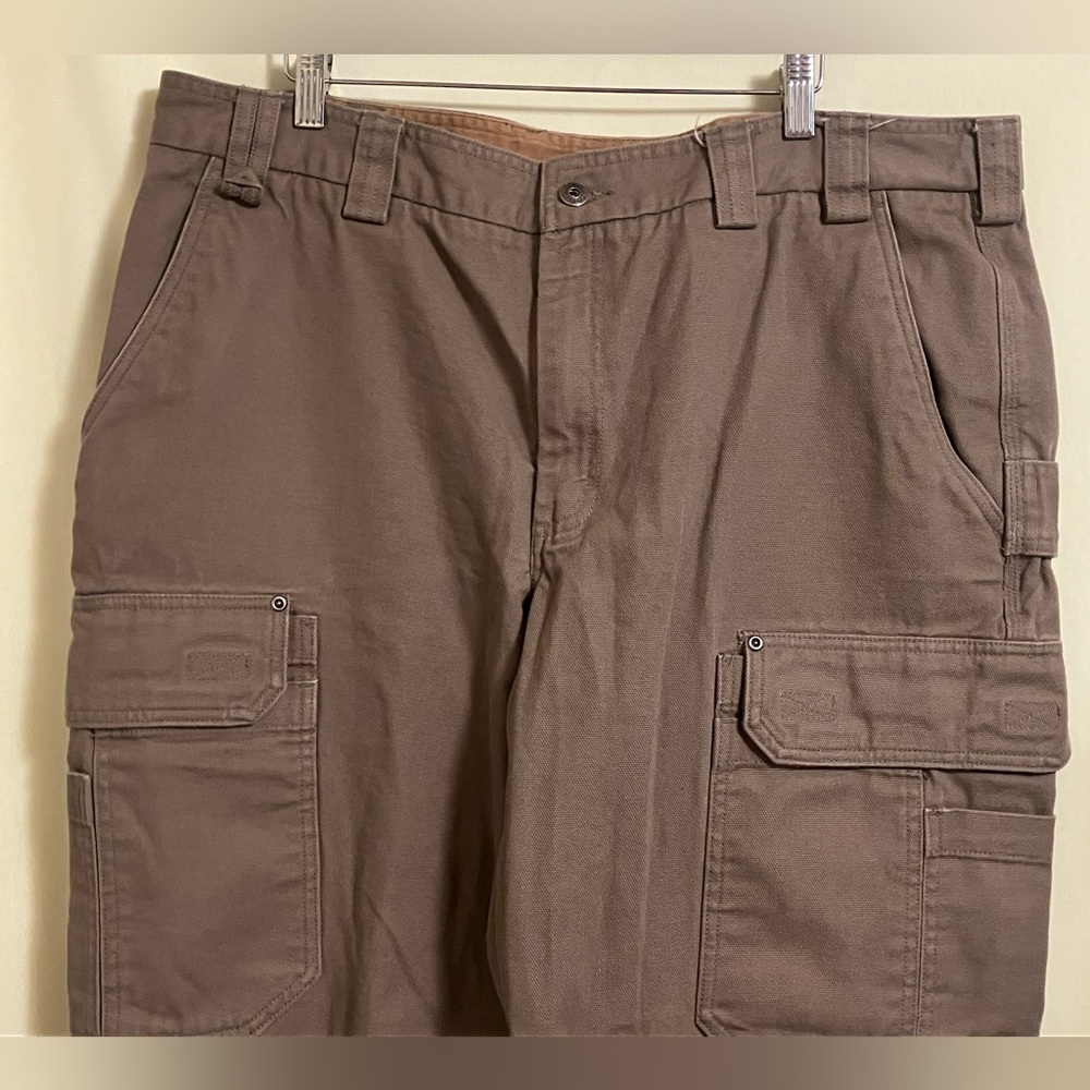 Duluth Trading Men’s Brown Relaxed Fit Fire Hose Canvas Cargo Pants Size 42x32